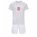 Otroški Nogometni dresi Danska Pierre-Emile Hojbjerg #23 Gostujoči SP 2022 Kratek Rokav (+ Kratke hlače)